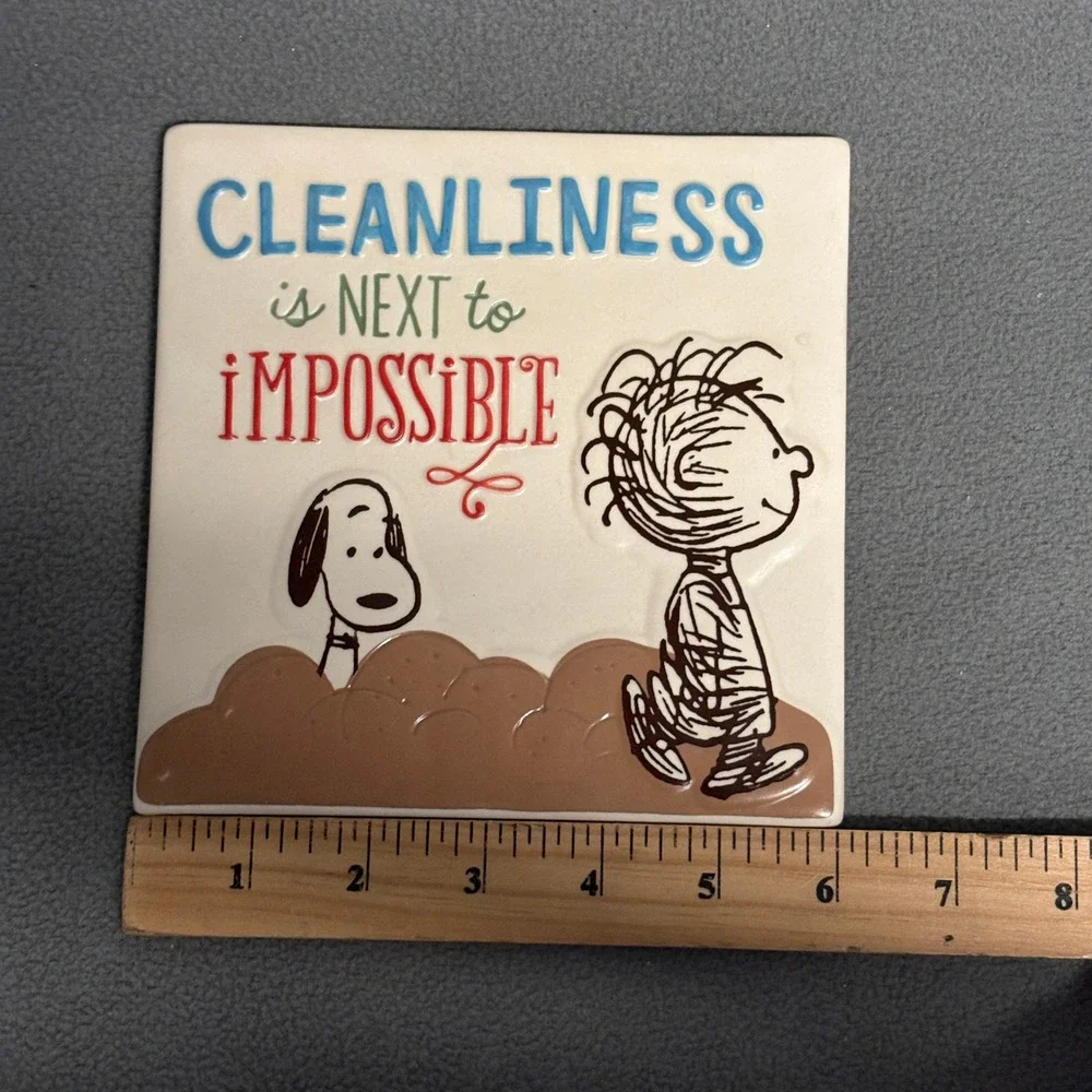 Hallmark Peanuts Ceramic Wall Plaques Set of 2 Snoopy Pigpen Home Decor Art